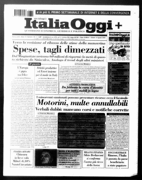 Italia oggi : quotidiano di economia finanza e politica